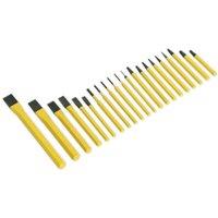 Loops 21 Piece Punch & Cold Chisel Set - Hardened & Tempered - Chromed Steel in Metallics