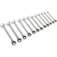 Loops 12pc Reversible Ratchet Combination Spanner Set 12 Point Metric Ring Nut Socket