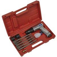 Loops Long Stroke Air Hammer & Chisel Kit - 1/4 BSP - 67mm Stroke - Storage Case in Metallics