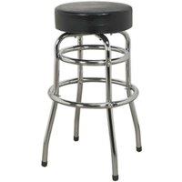 Loops Pneumatic Workshop Stool - Swivel Rotating Seat & Foot Rest - Chrome Plate Frame