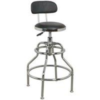 Loops Heavy-Duty Pneumatic Workshop Stool - Adjustable Height Seat & Back Rest Chair
