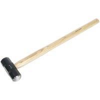 Loops 7lb Hardened Sledge Hammer - Hickory Wooden Shaft - Drop Forged Carbon Steel in Metallics