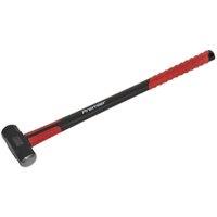 Loops 7lb Sledge Hammer - Fibreglass Handle - Rubber Grip - Fine Grained Carbon Steel in Metallics