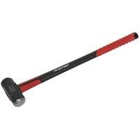 Loops 10lb Sledge Hammer - Fibreglass Handle - Rubber Grip - Fine Grained Carbon Steel in Metallics