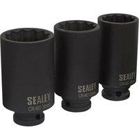 Loops 3 PACK - 30mm 32mm 36mm DEEP Impact Socket Set - 1/2 Square Drive - 12 Point