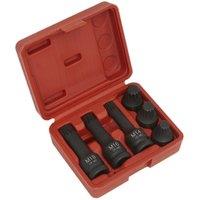 Loops 6pc Impact Spline Socket Bit Set - 1/2 Sq Drive - For VAG Steering Suspension