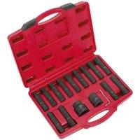Loops 16pc TRX Male / Female & Hex IMPACT Socket Bit Set - 3/4 & 1 Square Drive