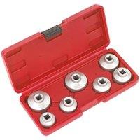 Loops 7 Piece Oil Filter Cap Wrench Set - 3/8" Sq Drive - Low Profile Design - Case