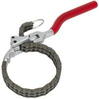Loops Steel Oil Filter Chain Wrench - 60mm to 105mm - 180 Degree Pivoting Handle in Metallics