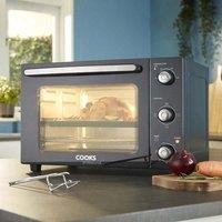 Cooks Professional 34L Mini Oven - Electric Multifunction Countertop Cooker 1500W in Black