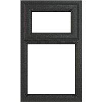 Crystal Direct Top Hung Opener Over Fixed Light Window Clear Glass in Dark Grey | Size: 610mm x 965mm