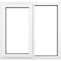 Crystal Direct Left Hand Side Hung Next to a Fixed Light Window Clear Glass in White | Size: 905mm x 965mm
