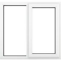 Crystal Direct Right Hand Side Hung Next to a Fixed Light Window Clear Glass in White | Size: 1190mm x 1115mm