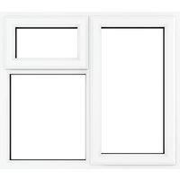 Crystal Direct Right Hand Side Hung Next to a Top Opener Window Clear Glass in White | Size: 1190mm x 1040mm