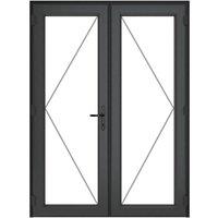 Crystal Direct French Door Left Hand Master in Dark Grey | Size: 1590mm x 2055mm