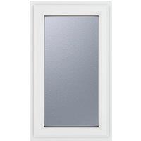 Crystal Direct Right Hand Side Hung Window Obscure Glass in White | Size: 610mm x 1190mm