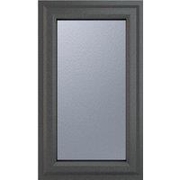 Crystal Direct Right Hand Side Hung Window Obscure Glass in Dark Grey | Size: 610mm x 820mm