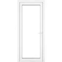Crystal Direct Crystal uPVC Single Door Full Glass Left hand Clear in White | Size: 890mm x 2090mm