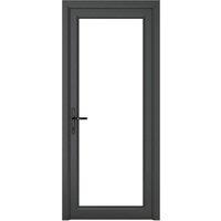 Crystal Direct Crystal uPVC Single Door Full Glass Right hand Clear in Dark Grey | Size: 840mm x 2090mm