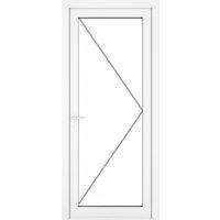 Crystal Direct Crystal uPVC Single Door Half Glass Half panel Left hand Clear in White | Size: 890mm x 2090mm