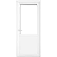 Crystal Direct Crystal uPVC Single Door Half Glass Half panel Right hand Clear in White | Size: 920mm x 2090mm