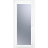 Crystal Direct Crystal uPVC Single Door Full Glass Left hand Obscure in White | Size: 890mm x 2090mm
