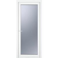Crystal Direct Crystal uPVC Single Door Full Glass Right hand Obscure in White | Size: 840mm x 2090mm