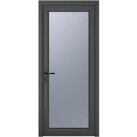 Crystal Direct Crystal uPVC Single Door Full Glass Right hand Obscure in Dark Grey | Size: 890mm x 2090mm