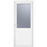 Crystal Direct Crystal uPVC Single Door Half Glass Half panel Right hand Obscure in White | Size: 890mm x 2090mm