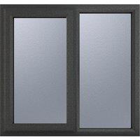 Crystal Direct Left Hand Side Hung Next to a Fixed Light Window Obscure Glass in Dark Grey | Size: 1190mm x 1190mm