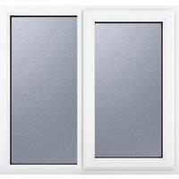 Crystal Direct Right Hand Side Hung Next to a Fixed Light Window Obscure Glass in White | Size: 905mm x 965mm