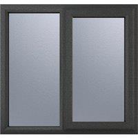 Crystal Direct Right Hand Side Hung Next to a Fixed Light Window Obscure Glass in Dark Grey | Size: 1190mm x 1190mm
