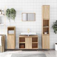 Berkfield Home Bathroom Cabinet Sonoma Oak 80x33x60 cm Engineered Wood in Brown | Size: 80 x 33 x 60 cm
