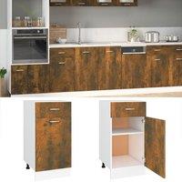 Berkfield Home Drawer Bottom Cabinet Smoked Oak 40x46x81.5 cm Engineered Wood in Brown