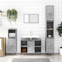 Berkfield Home Bathroom Cabinet Concrete Grey 30x30x100 cm Engineered Wood | Size: 30 x 30 x 100 cm