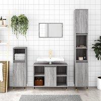 Berkfield Home Bathroom Cabinet Grey Sonoma 80x33x60 cm Engineered Wood | Size: 80 x 33 x 60 cm