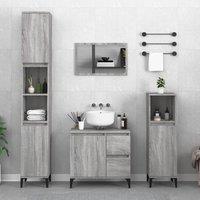 Berkfield Home Bathroom Cabinet Grey Sonoma 65x33x60 cm Engineered Wood | Size: 65 x 33 x 60 cm