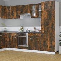 Berkfield Home Hanging Glass Cabinet Smoked Oak 60x31x60 cm Engineered Wood in Brown | Size: 60 x 31 x 60 cm