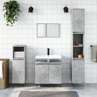 Berkfield Home 3 Piece Bathroom Cabinet Set Concrete Grey Engineered Wood