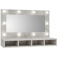 Berkfield Home Mirror Cabinet with LED Concrete Grey 90x31.5x62 cm