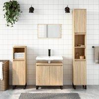 Berkfield Home Bathroom Cabinet Sonoma Oak 58x33x60 cm Engineered Wood in Brown | Size: 58 x 33 x 60 cm