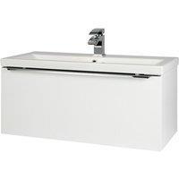 Clifton Gloss White 80cm Wall Bathroom Mounted Unit & Basin
