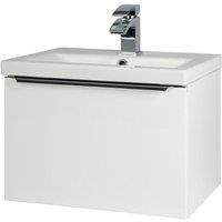 Clifton Gloss White 500mm Bathroom Wall Mounted Unit & Basin