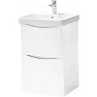 Clifton Gloss White Bathroom Standing 2-Drawer Unit with Basin 500mm Wide