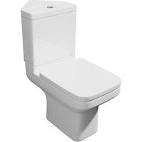 Clifton Premium CORNER OPEN BACK Rimless Pan Toilet Set in White