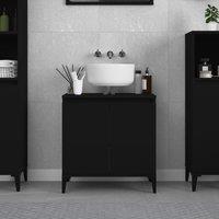 Berkfield Home Sink Cabinet Black 58x33x60 cm Engineered Wood | Size: 58 x 33 x 60 cm