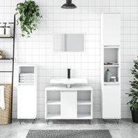 Berkfield Home Bathroom Cabinet White 30x30x100 cm Engineered Wood | Size: 30 x 30 x 100 cm
