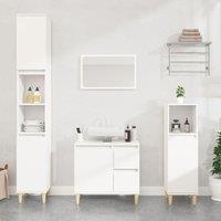 Berkfield Home Bathroom Cabinet White 30x30x190 cm Engineered Wood | Size: 30 x 30 x 190 cm