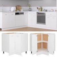 Berkfield Home Corner Bottom Cabinet White 75.5x75.5x80.5 cm Engineered Wood