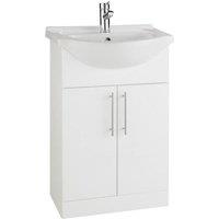 Clifton Gloss White Bathroom 650mm Unit with Deluxe Basin